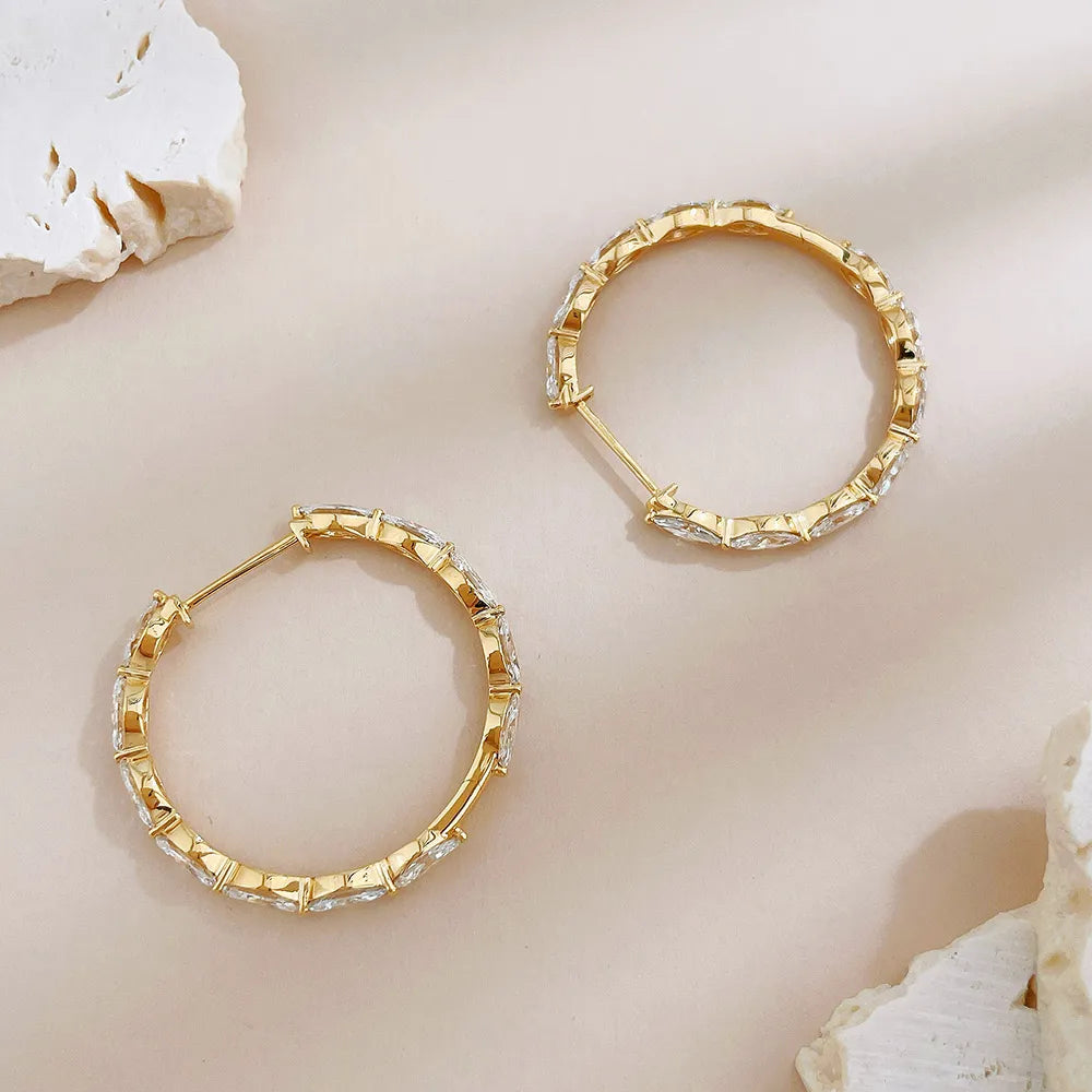 5.02 ctw Marquise-Cut Lab-Grown Diamond Earrings in 18K Yellow Gold