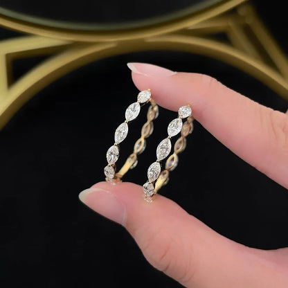 5.02 ctw Marquise-Cut Lab-Grown Diamond Earrings in 18K Yellow Gold