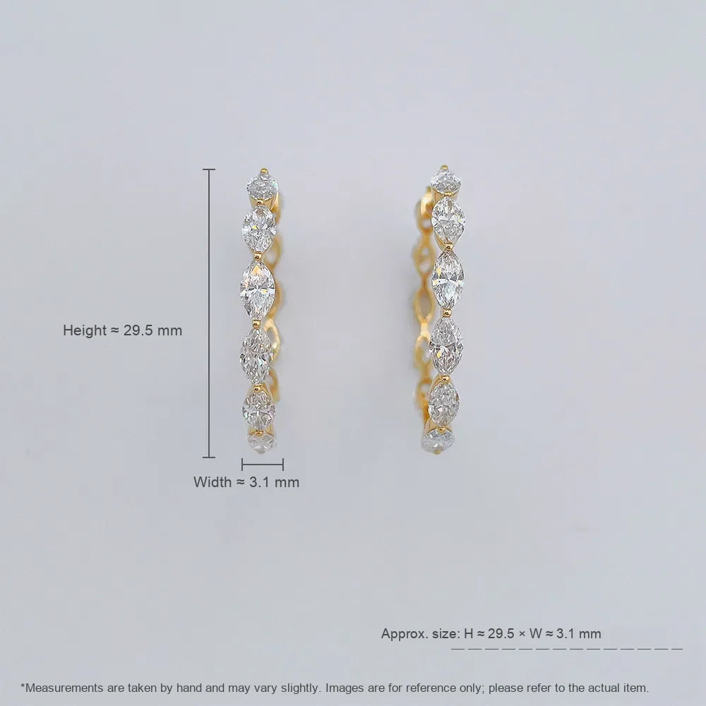 5.02 ctw Marquise-Cut Lab-Grown Diamond Earrings in 18K Yellow Gold