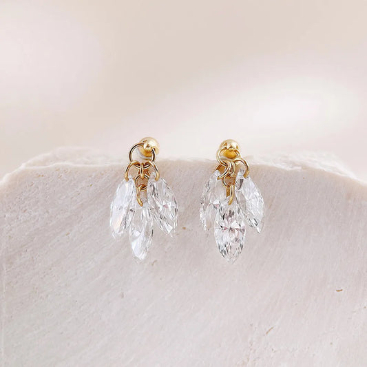 1.9 ctw Celestial Marquise-Cut Lab-Grown Diamond Earrings in 18K Yellow Gold