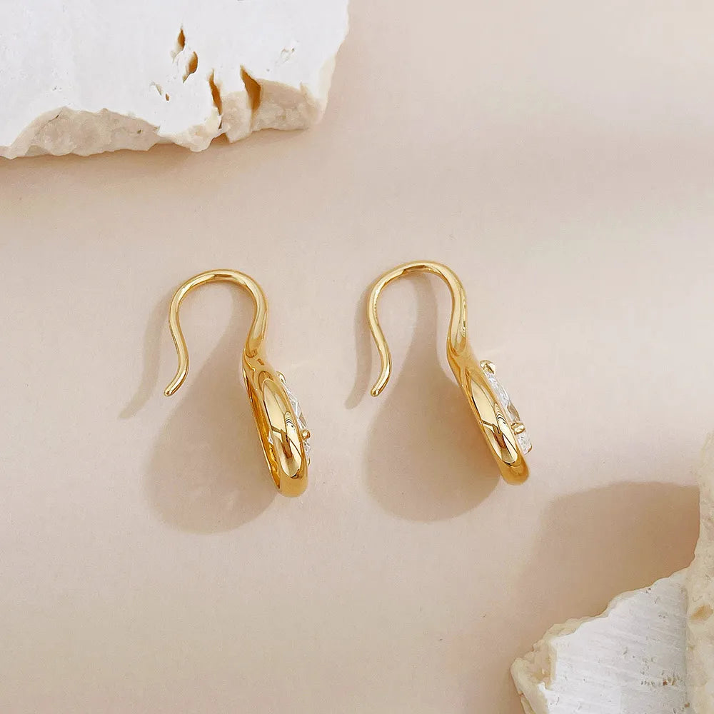2.03 ctw Minimalist Pear-Cut Lab-Grown Diamond Drop Earrings in 18K Yellow Gold