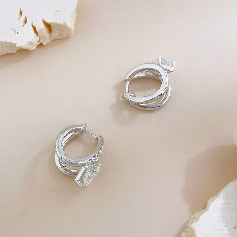 1.47 ctw Celestial Princess-Cut Lab-Grown Diamond Earrings in 18K White Gold