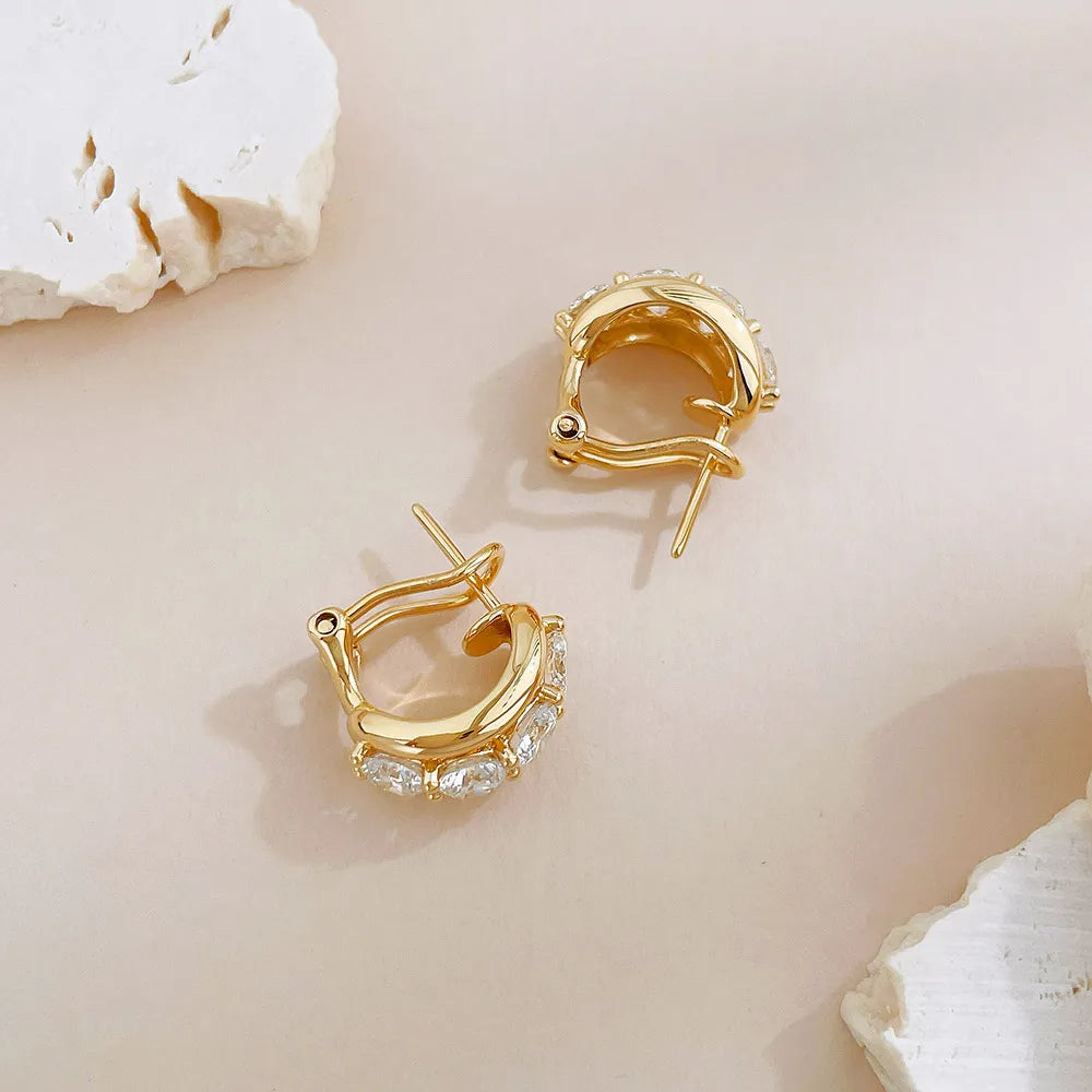 2.62 ctw Minimalist Oval-Cut Lab-Grown Diamond Earrings in 18K Yellow Gold