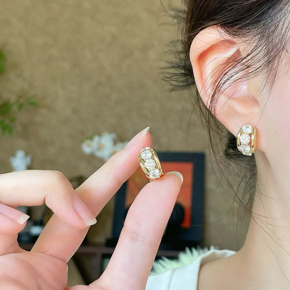 2.62 ctw Minimalist Oval-Cut Lab-Grown Diamond Earrings in 18K Yellow Gold