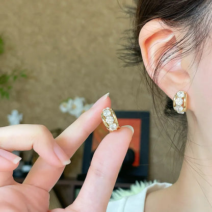 2.62 ctw Minimalist Oval-Cut Lab-Grown Diamond Earrings in 18K Yellow Gold