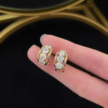 2.62 ctw Minimalist Oval-Cut Lab-Grown Diamond Earrings in 18K Yellow Gold