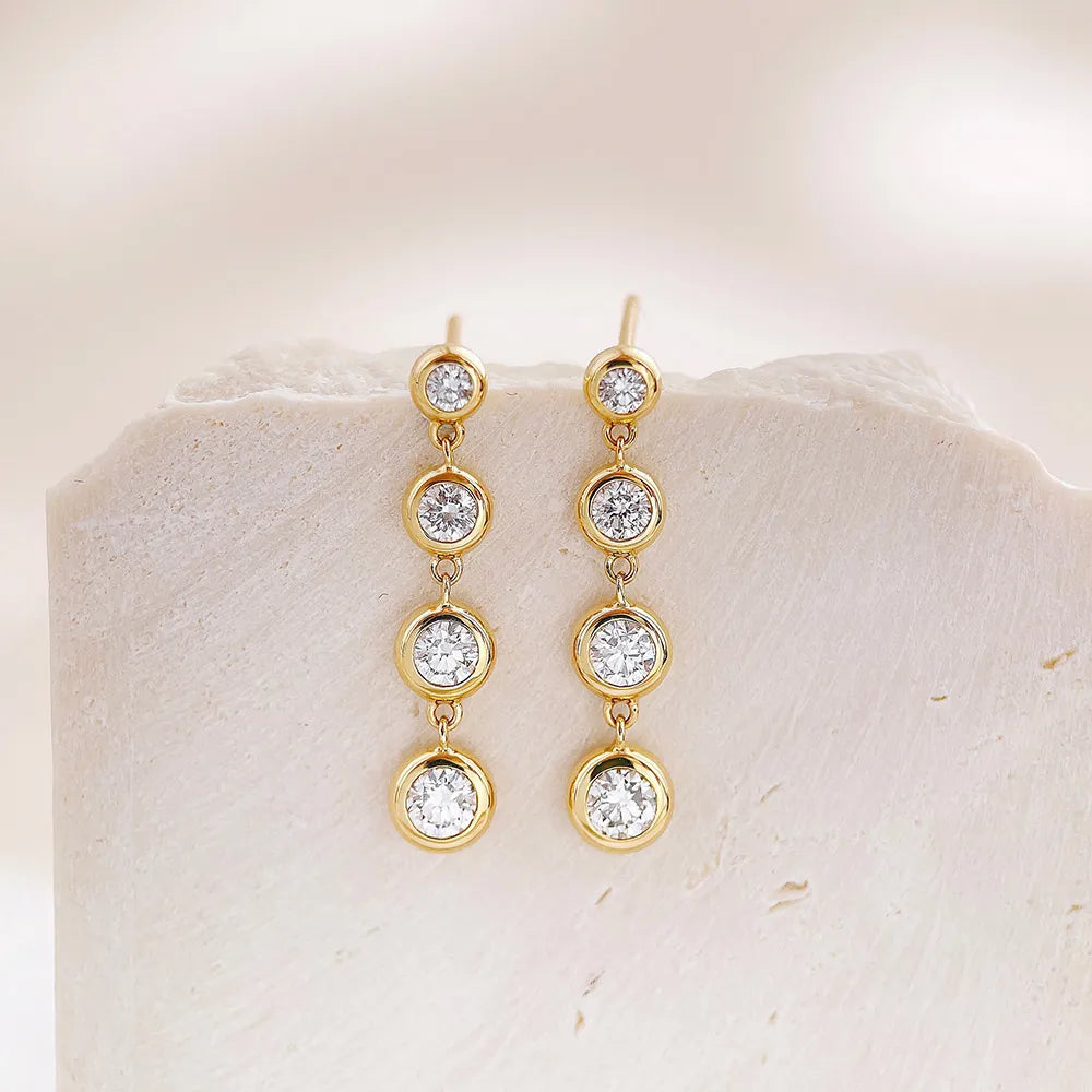 0.22 ctw Minimalist Round-Cut Lab-Grown Diamond Earrings in 18K Yellow Gold