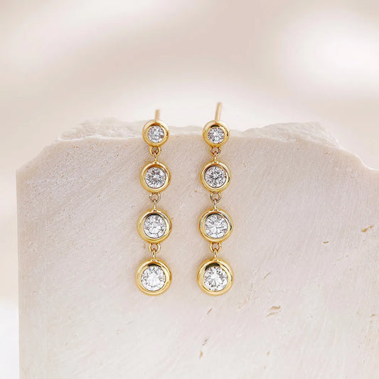 0.22 ctw Minimalist Round-Cut Lab-Grown Diamond Earrings in 18K Yellow Gold