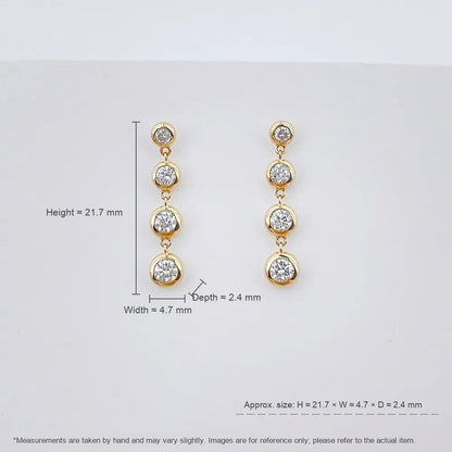 0.22 ctw Minimalist Round-Cut Lab-Grown Diamond Earrings in 18K Yellow Gold