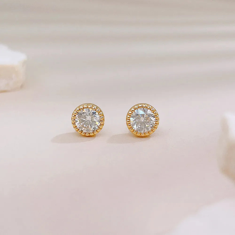 1.04 ctw Celestial Round-Cut Lab-Grown Diamond Earrings in 18K Yellow Gold