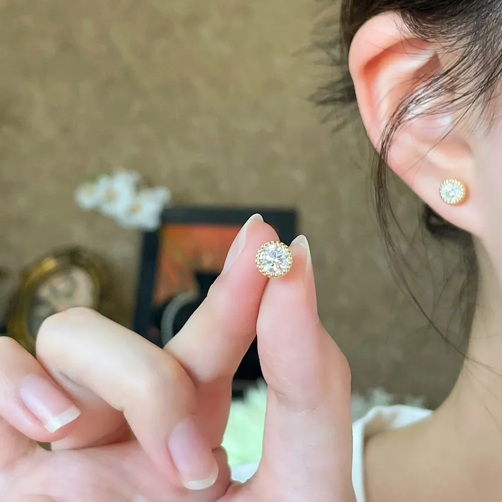 1.04 ctw Celestial Round-Cut Lab-Grown Diamond Earrings in 18K Yellow Gold