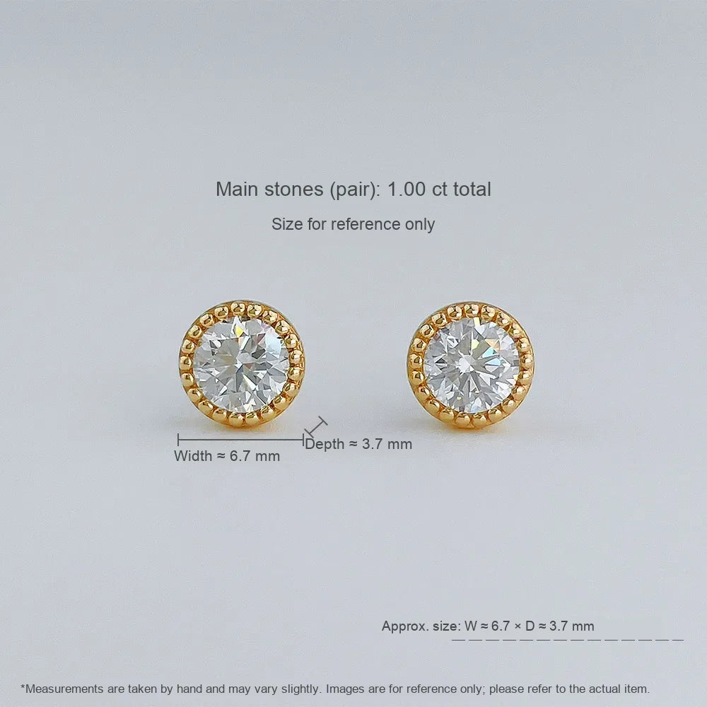 1.04 ctw Celestial Round-Cut Lab-Grown Diamond Earrings in 18K Yellow Gold