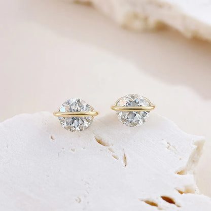 1.04 ctw Minimalist Round-Cut Lab-Grown Diamond Stud Earrings in 18K Yellow Gold