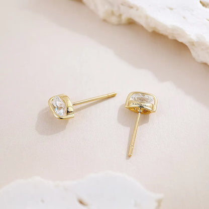 1.04 ctw Minimalist Round-Cut Lab-Grown Diamond Stud Earrings in 18K Yellow Gold