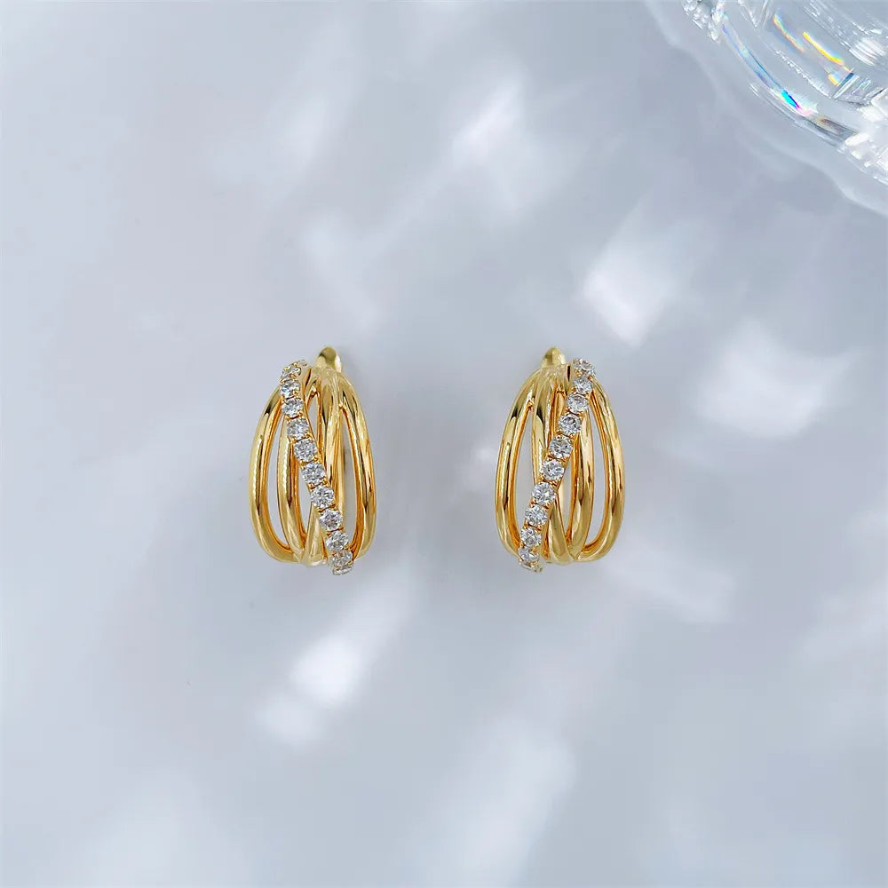 0.39 ctw Round-Cut Lab-Grown Diamond Earrings in 18K Yellow Gold
