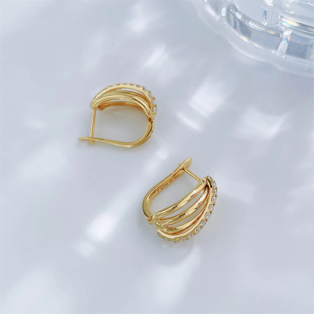 0.39 ctw Round-Cut Lab-Grown Diamond Earrings in 18K Yellow Gold