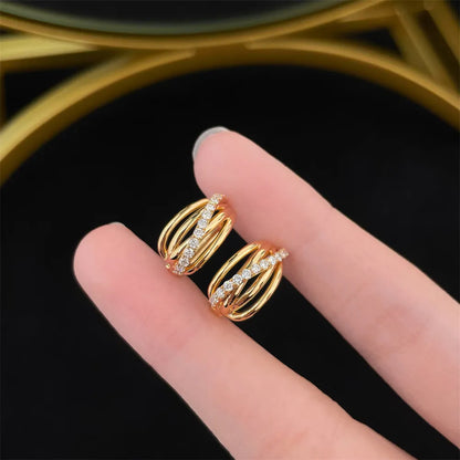 0.39 ctw Round-Cut Lab-Grown Diamond Earrings in 18K Yellow Gold