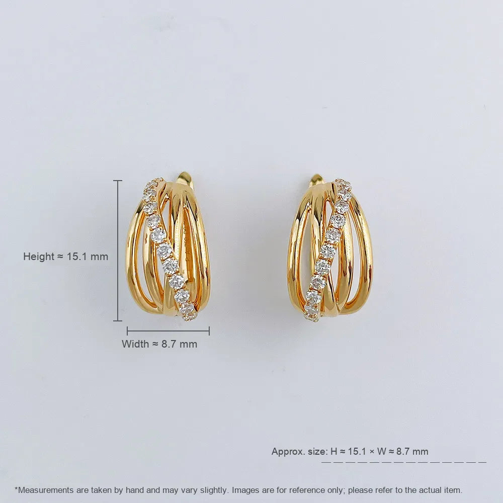 0.39 ctw Round-Cut Lab-Grown Diamond Earrings in 18K Yellow Gold