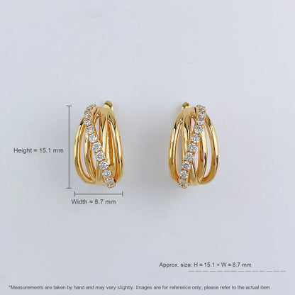 0.39 ctw Round-Cut Lab-Grown Diamond Earrings in 18K Yellow Gold