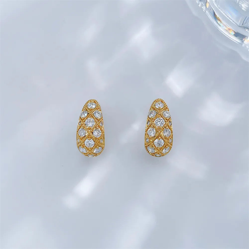 0.73 ctw Celestial Pavé Round-Cut Lab-Grown Diamond Earrings in 18K Yellow Gold