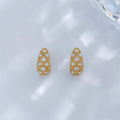 0.73 ctw Celestial Pavé Round-Cut Lab-Grown Diamond Earrings in 18K Yellow Gold