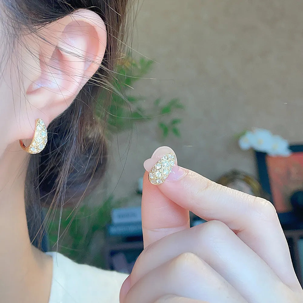 0.73 ctw Celestial Pavé Round-Cut Lab-Grown Diamond Earrings in 18K Yellow Gold