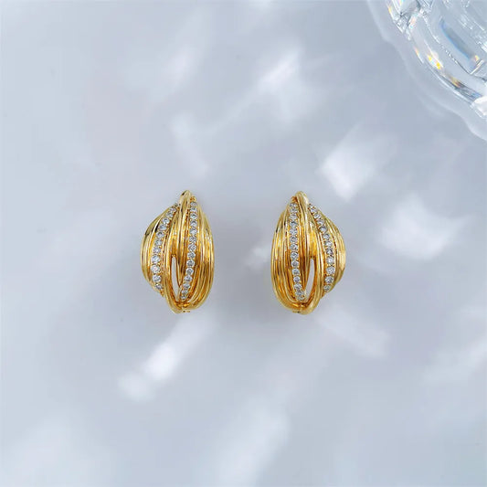 0.22 ctw Round-Cut Lab-Grown Diamond Earrings in 18K Yellow Gold