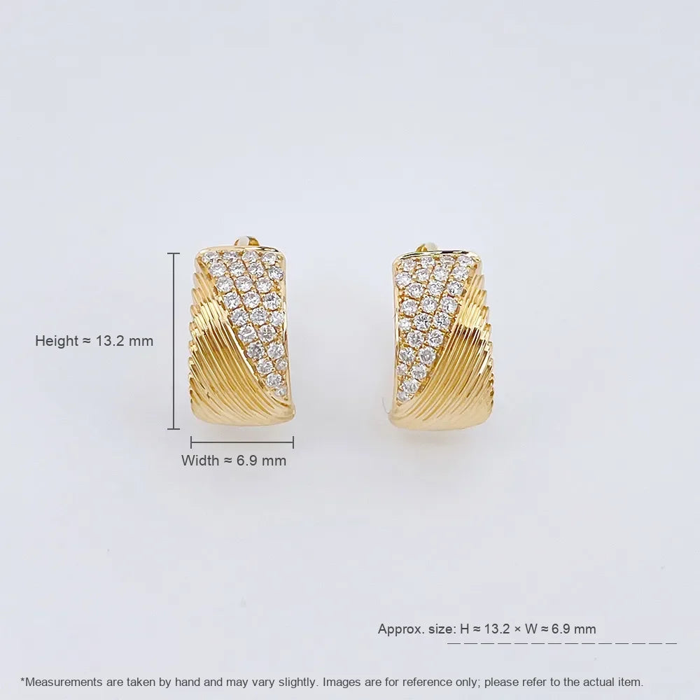 0.29 ctw Vintage Round-Cut Lab-Grown Diamond Earrings in 18K Yellow Gold