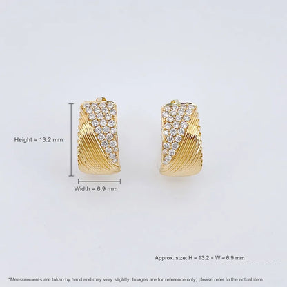 0.29 ctw Vintage Round-Cut Lab-Grown Diamond Earrings in 18K Yellow Gold