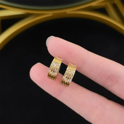 0.15 ctw Vintage Round-Cut Lab-Grown Diamond Earrings in 18K Yellow Gold