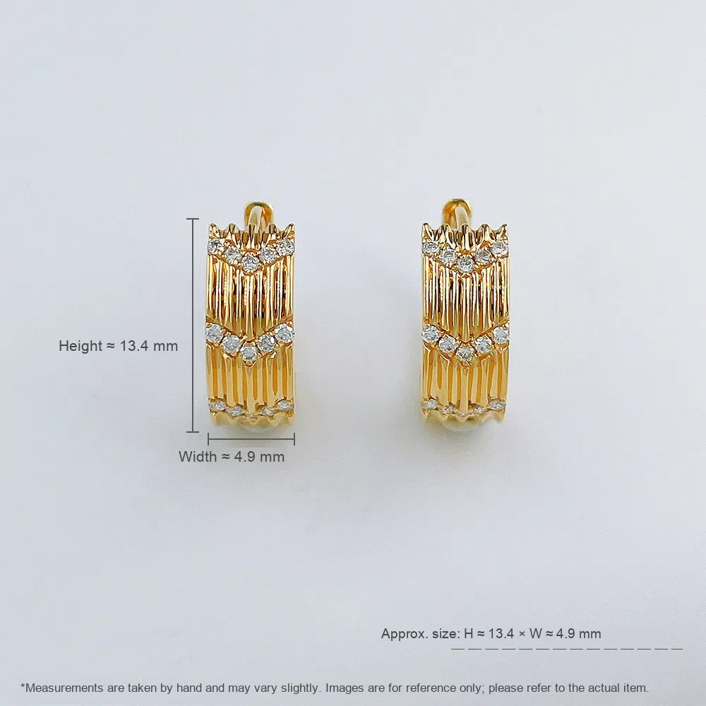 0.15 ctw Vintage Round-Cut Lab-Grown Diamond Earrings in 18K Yellow Gold