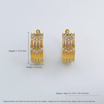 0.15 ctw Vintage Round-Cut Lab-Grown Diamond Earrings in 18K Yellow Gold