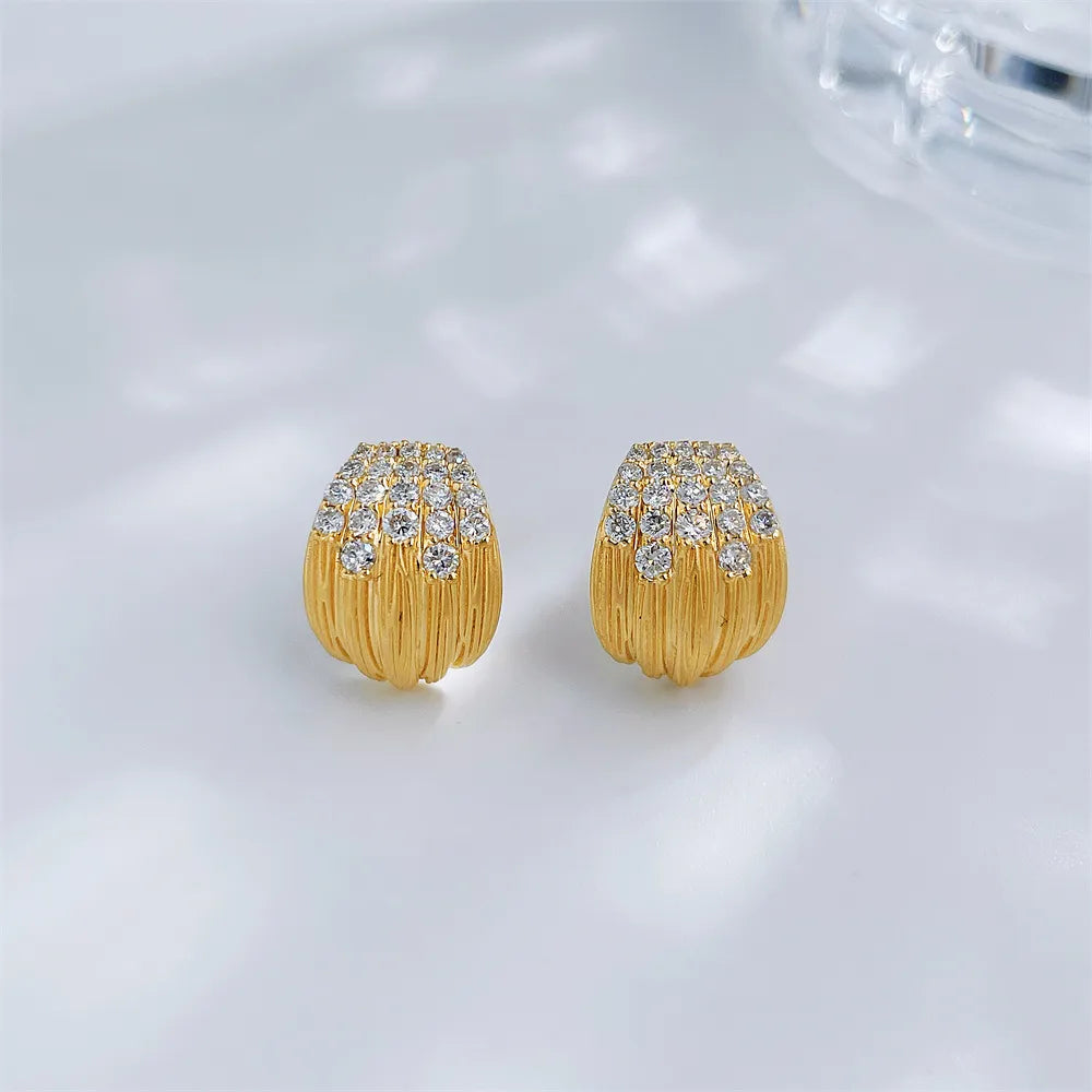 0.48 ctw Round-Cut Lab-Grown Diamond Earrings in 18K Yellow Gold