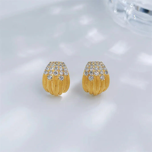 0.48 ctw Round-Cut Lab-Grown Diamond Earrings in 18K Yellow Gold
