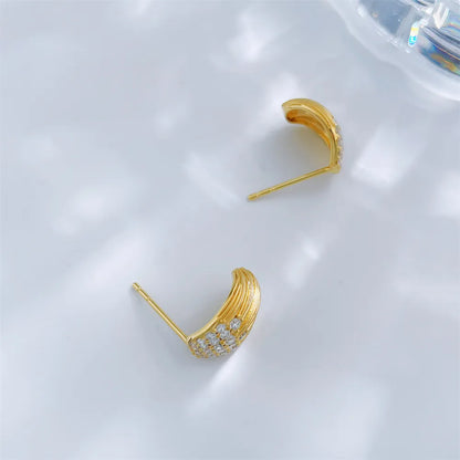 0.48 ctw Round-Cut Lab-Grown Diamond Earrings in 18K Yellow Gold