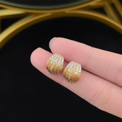 0.48 ctw Round-Cut Lab-Grown Diamond Earrings in 18K Yellow Gold