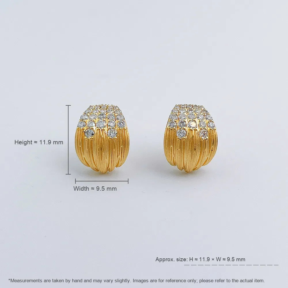 0.48 ctw Round-Cut Lab-Grown Diamond Earrings in 18K Yellow Gold