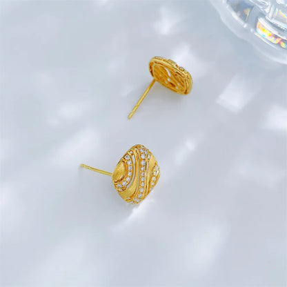 0.32 ctw Round-Cut Lab-Grown Diamond Earrings in 18K Yellow Gold
