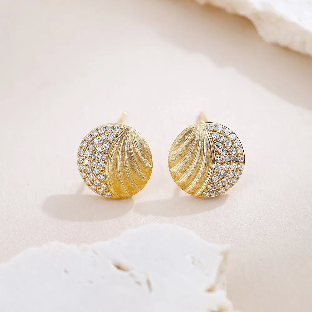 0.38 ctw Celestial Round-Cut Lab-Grown Diamond Earrings in 18K Yellow Gold