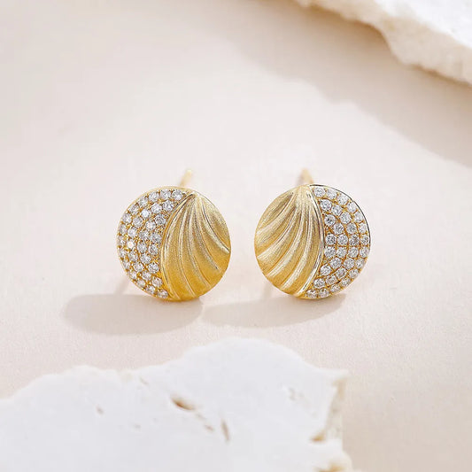 0.38 ctw Celestial Round-Cut Lab-Grown Diamond Earrings in 18K Yellow Gold
