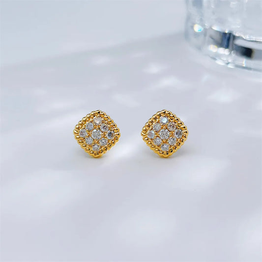 0.4 ctw Celestial Cluster Round-Cut Lab-Grown Diamond Stud Earrings in 18K Yellow Gold