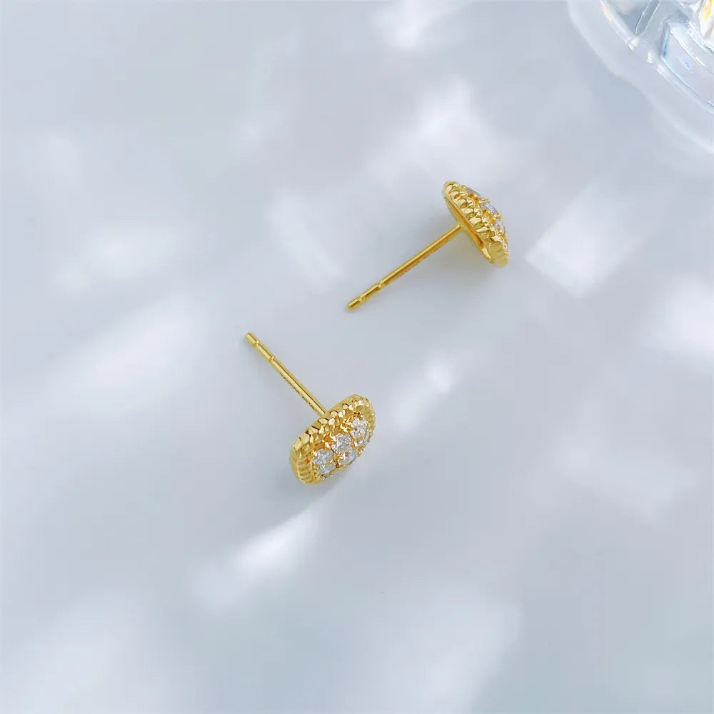 0.4 ctw Celestial Cluster Round-Cut Lab-Grown Diamond Stud Earrings in 18K Yellow Gold