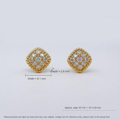 0.4 ctw Celestial Cluster Round-Cut Lab-Grown Diamond Stud Earrings in 18K Yellow Gold
