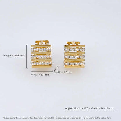0.24 ctw Geometric Round-Cut Lab-Grown Diamond Earrings in 18K Yellow Gold