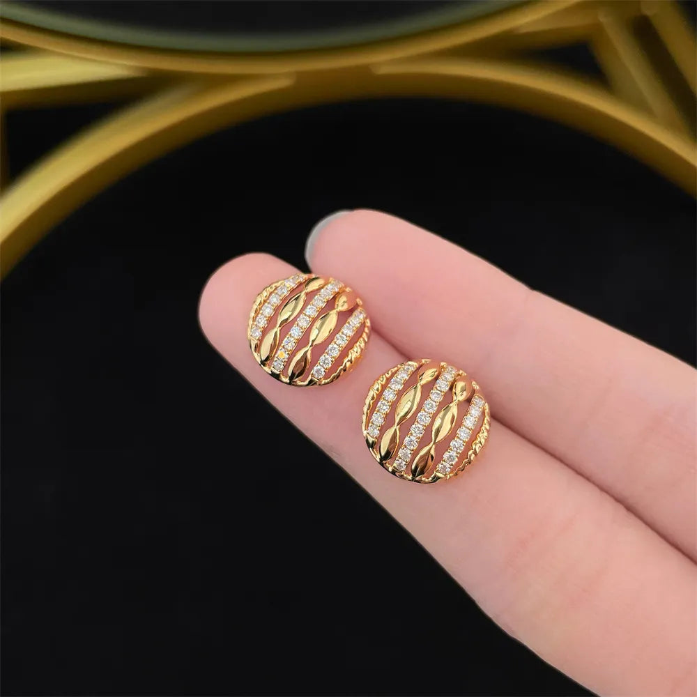 0.38 ctw Celestial Stackable Round-Cut Lab-Grown Diamond Earrings in 18K Yellow Gold