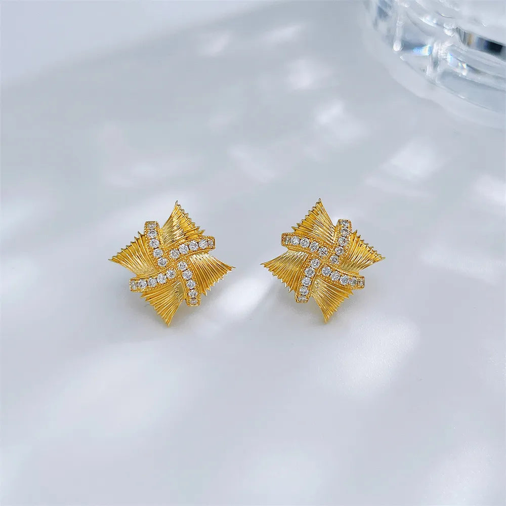 0.2 ctw Celestial Round-Cut Lab-Grown Diamond Stud Earrings in 18K Yellow Gold