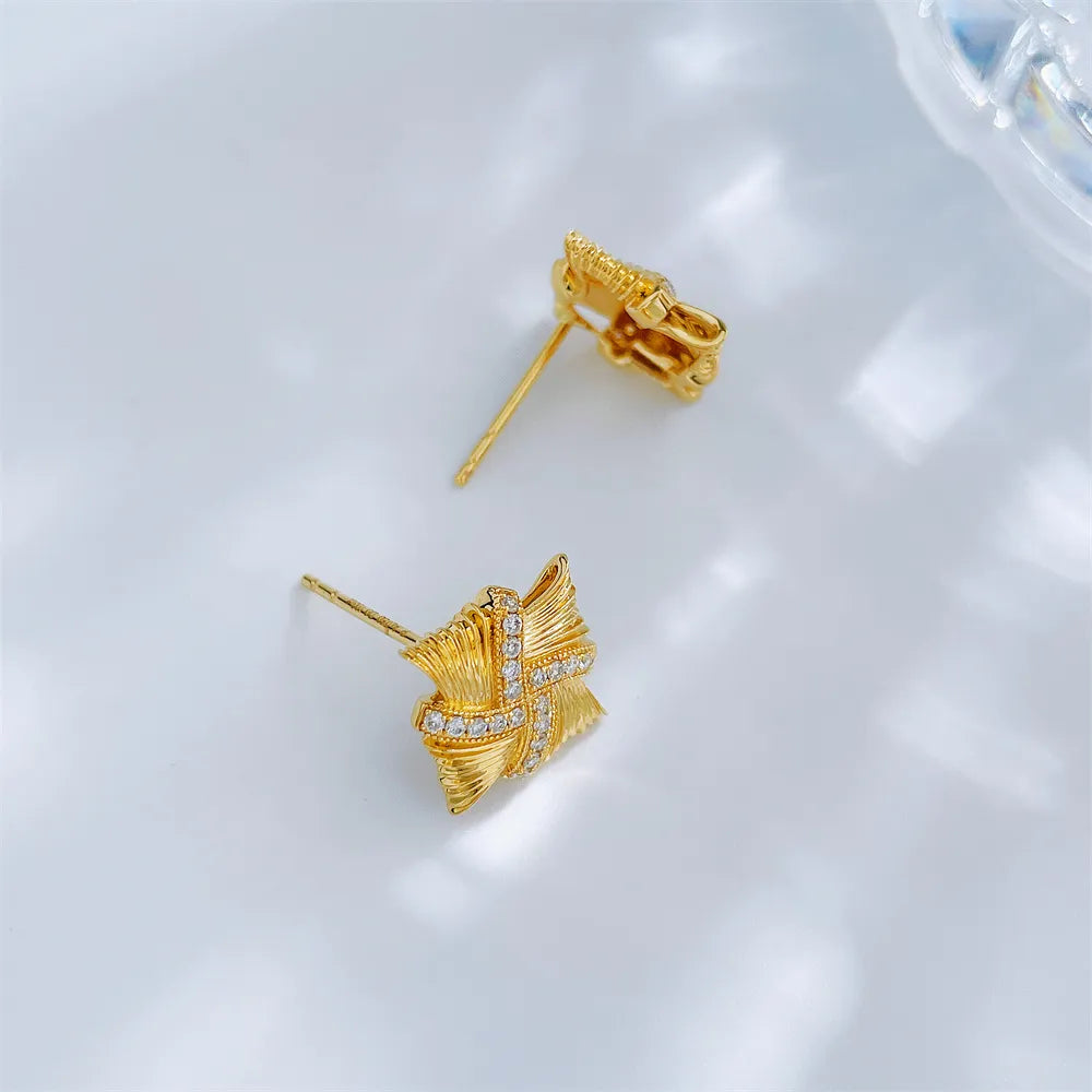 0.2 ctw Celestial Round-Cut Lab-Grown Diamond Stud Earrings in 18K Yellow Gold