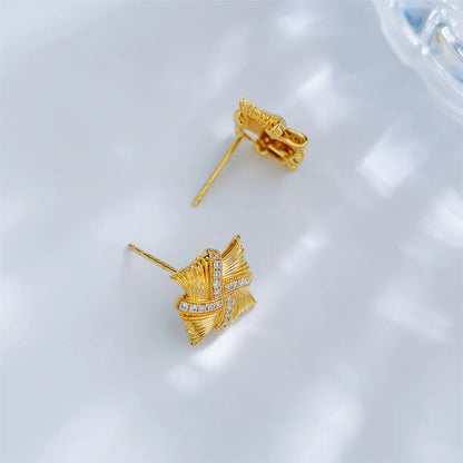 0.2 ctw Celestial Round-Cut Lab-Grown Diamond Stud Earrings in 18K Yellow Gold