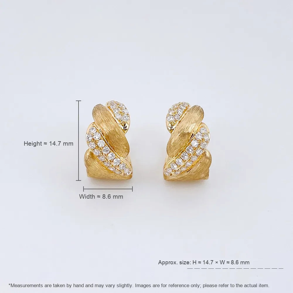 0.49 ctw Bow Round-Cut Lab-Grown Diamond Earrings in 18K Yellow Gold