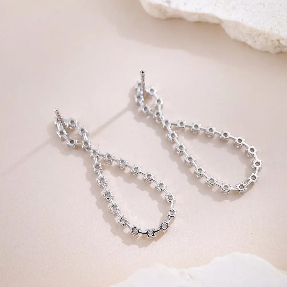 0.91 ctw Floral Round-Cut Lab-Grown Diamond Earrings in 18K White Gold